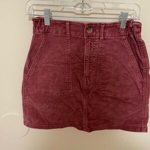American Eagle Outfitters Corduroy Mini Skirt in Burgundy